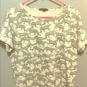 Leopard sweatshirt material tee